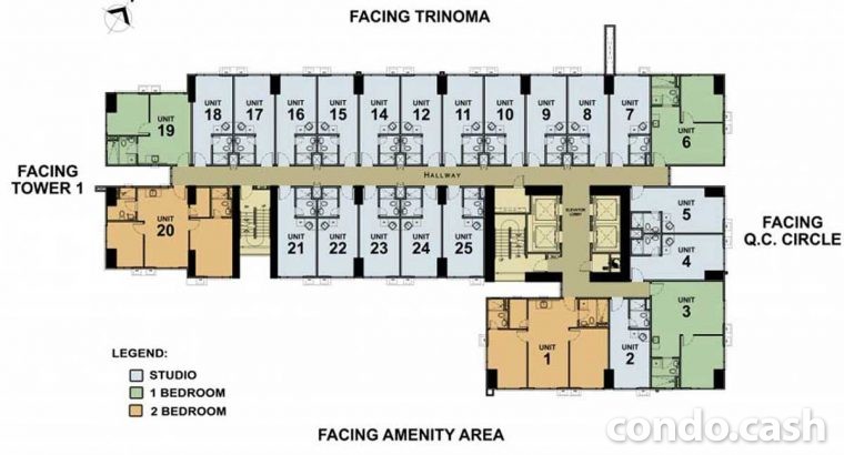 2 Bedrooms Condo with 1 Parking at Vertis North